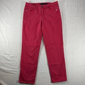 Calvin Klein Jeans Women 28/6 Red Skinny Pants Stretch Cotton Denim Trouser